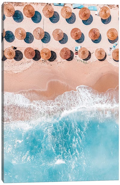 Umbrellas on Beach III Canvas Art Print - Radu Bercan
