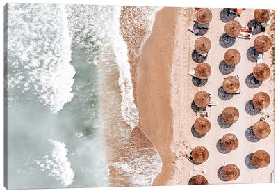 Umbrellas on Beach IV Canvas Art Print - Radu Bercan