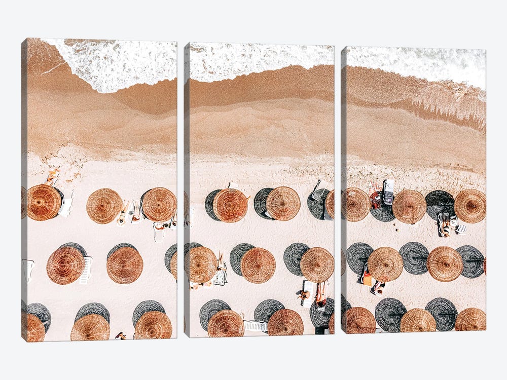 Umbrellas on Beach V by Radu Bercan 3-piece Art Print