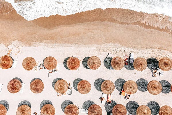 Radu Bercan: Umbrellas on Beach V by Radu Bercan