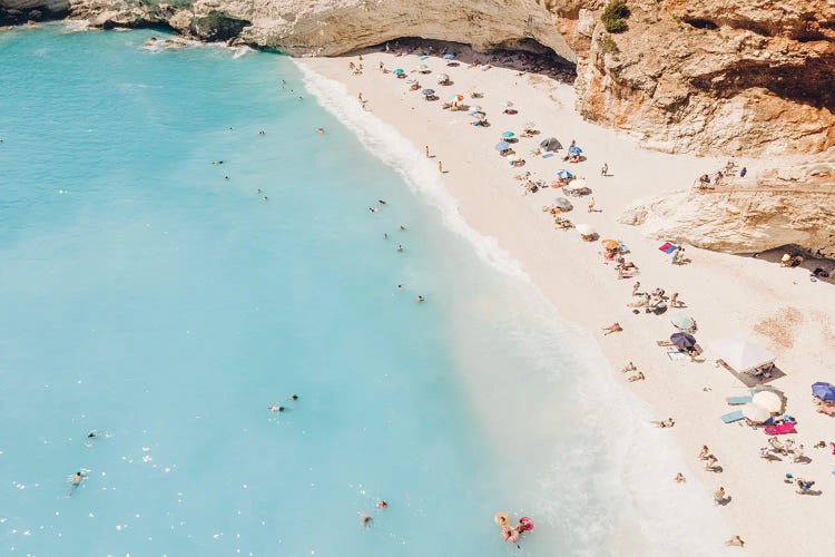 Aerial Porto Katsiki Beach In Lefkada Island, Greece