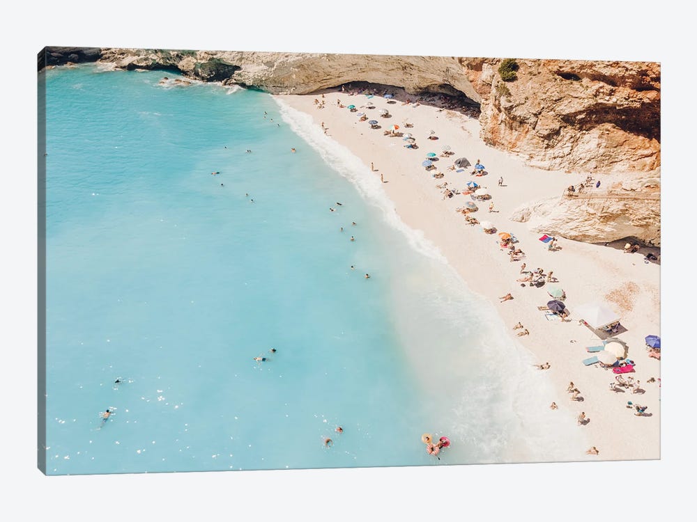 Aerial Porto Katsiki Beach In Lefkada Island, Greece by Radu Bercan 1-piece Canvas Print