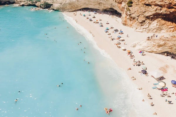 Radu Bercan: Aerial Porto Katsiki Beach In Lefkada Island, Greece by Radu Bercan