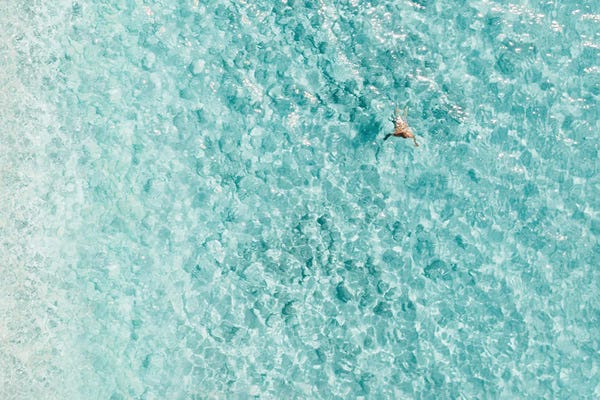 Radu Bercan: Aerial View Of People Swimming In Ocean by Radu Bercan
