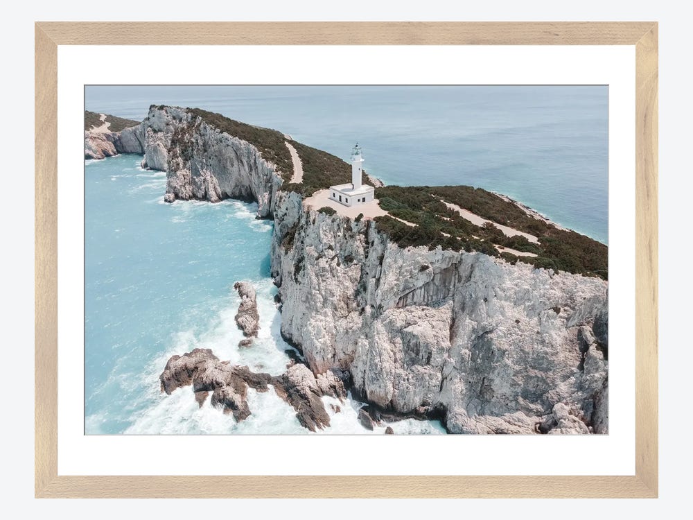 Framed Canvas Art (White Floating Frame) - Vertical Stones in Antibes, France, French Riviera, Cote D'azur by Radu Bercan (styles > Photography art) 