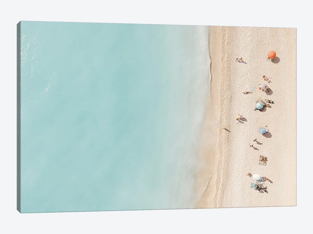 Aerial Beach, Pastel Colors, Greek Beach by Radu Bercan 1-piece Canvas Artwork
