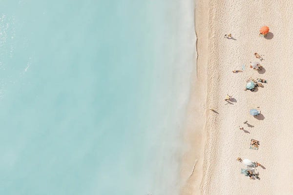 Greece: Aerial Beach, Pastel Colors, Greek Beach by Radu Bercan
