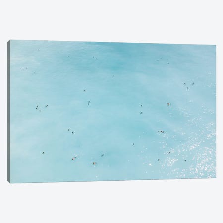 Aerial View Of People Swimming In Sea Canvas Print #RBZ206} by Radu Bercan Art Print