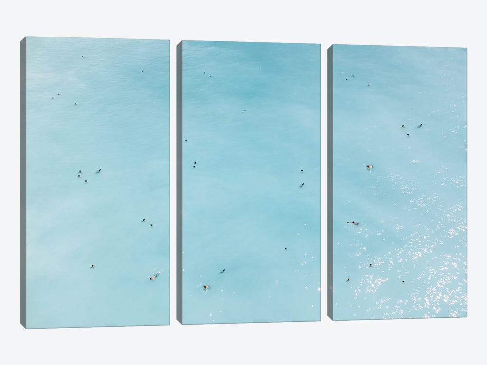 Aerial View Of People Swimming In Sea by Radu Bercan 3-piece Art Print