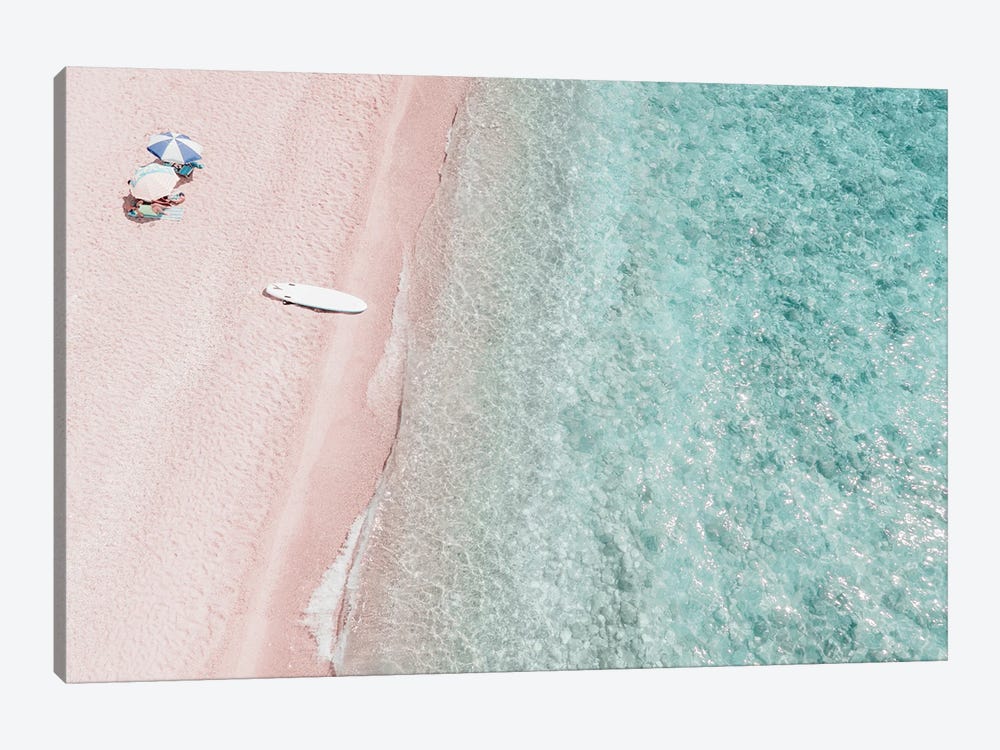 Aerial View Of Surfers Board On Beach by Radu Bercan 1-piece Canvas Art