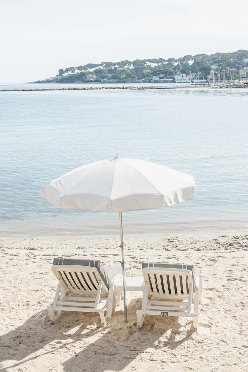 Vintage Beach Photo In Antibes, France, French Riviera, Cote D'Azur by Radu Bercan wall art