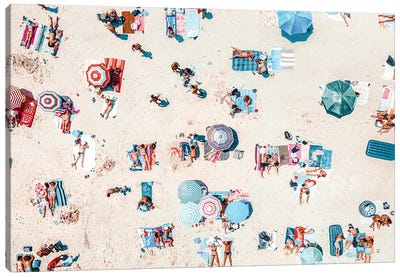 Beach Umbrellas Canvas Art Print - Aerial Beaches 