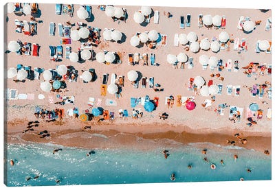 Beach Umbrellas III Canvas Art Print - Aerial Photography