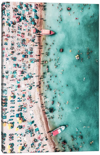 Beach with People Canvas Art Print - Aerial Beaches 