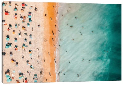 Beach with People III Canvas Art Print - Aerial Beaches 