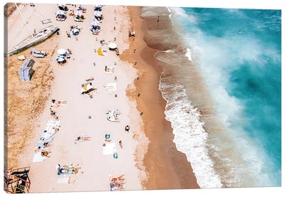 Beach with People IV Canvas Art Print - Aerial Photography