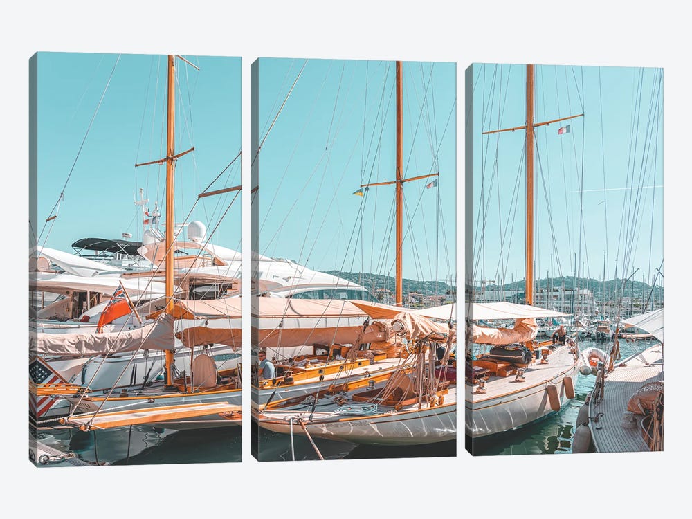 Boat in Cannes by Radu Bercan 3-piece Canvas Artwork