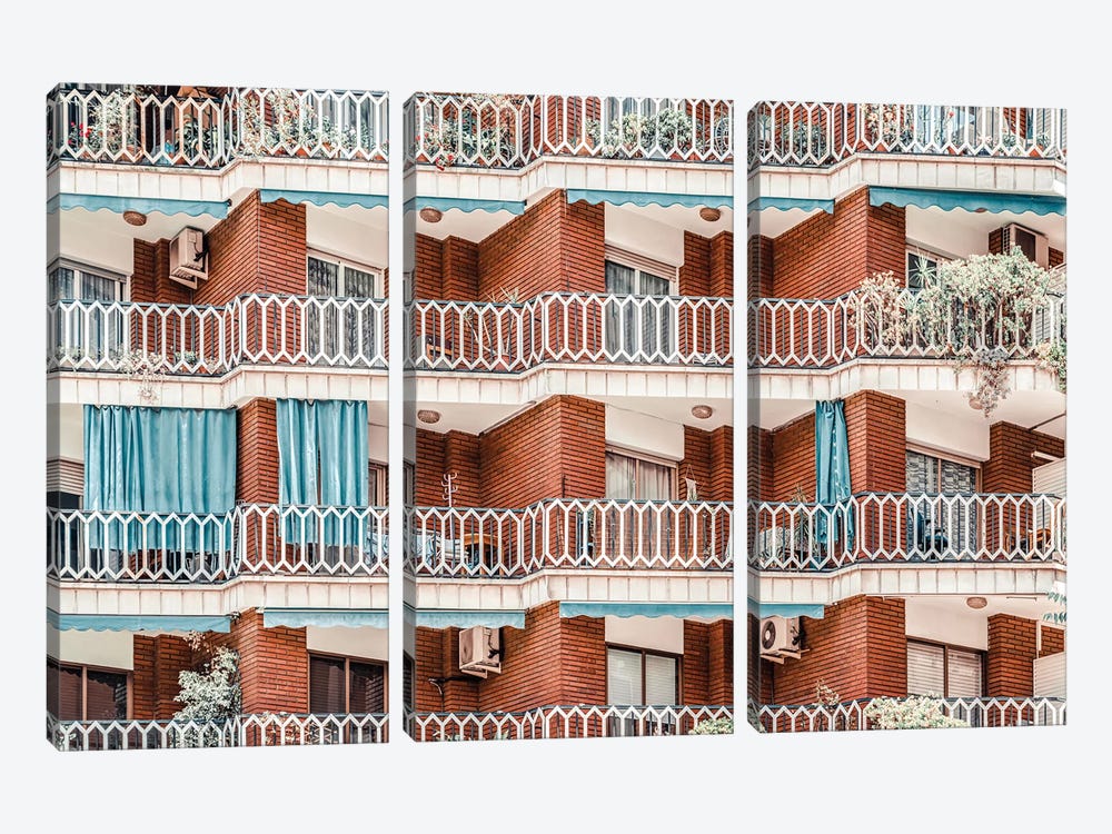 Building in Barcelona II by Radu Bercan 3-piece Canvas Print