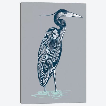 Blue Heron Canvas Print #RCA14} by Rachel Caldwell Canvas Art