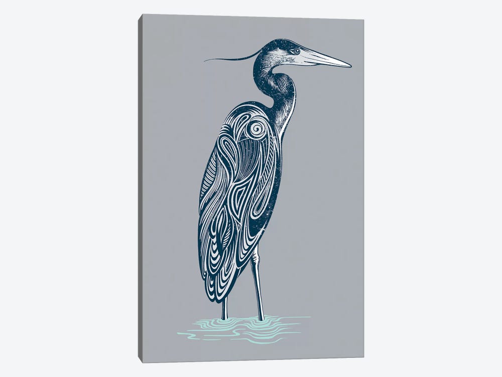 Blue Heron 1-piece Canvas Art Print