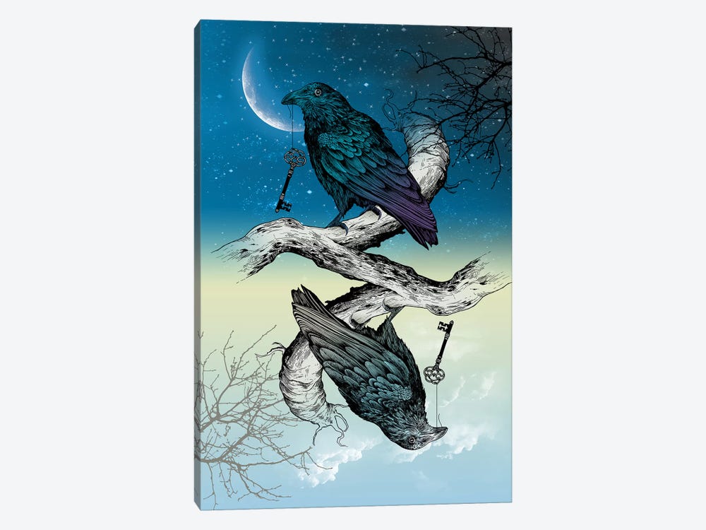 Raven Night And Day by Rachel Caldwell 1-piece Canvas Art