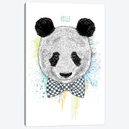 Hello Panda Canvas Print #RCA3} by Rachel Caldwell Canvas Art Print