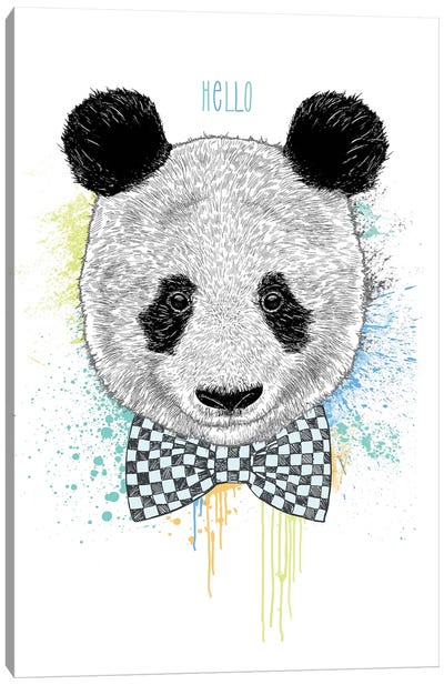 Hello Panda Canvas Art Print