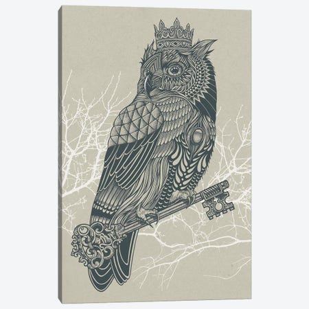 Owl King Canvas Print #RCA7} by Rachel Caldwell Canvas Artwork