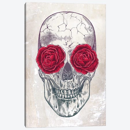 Skull & Roses Canvas Print #RCA9} by Rachel Caldwell Canvas Print