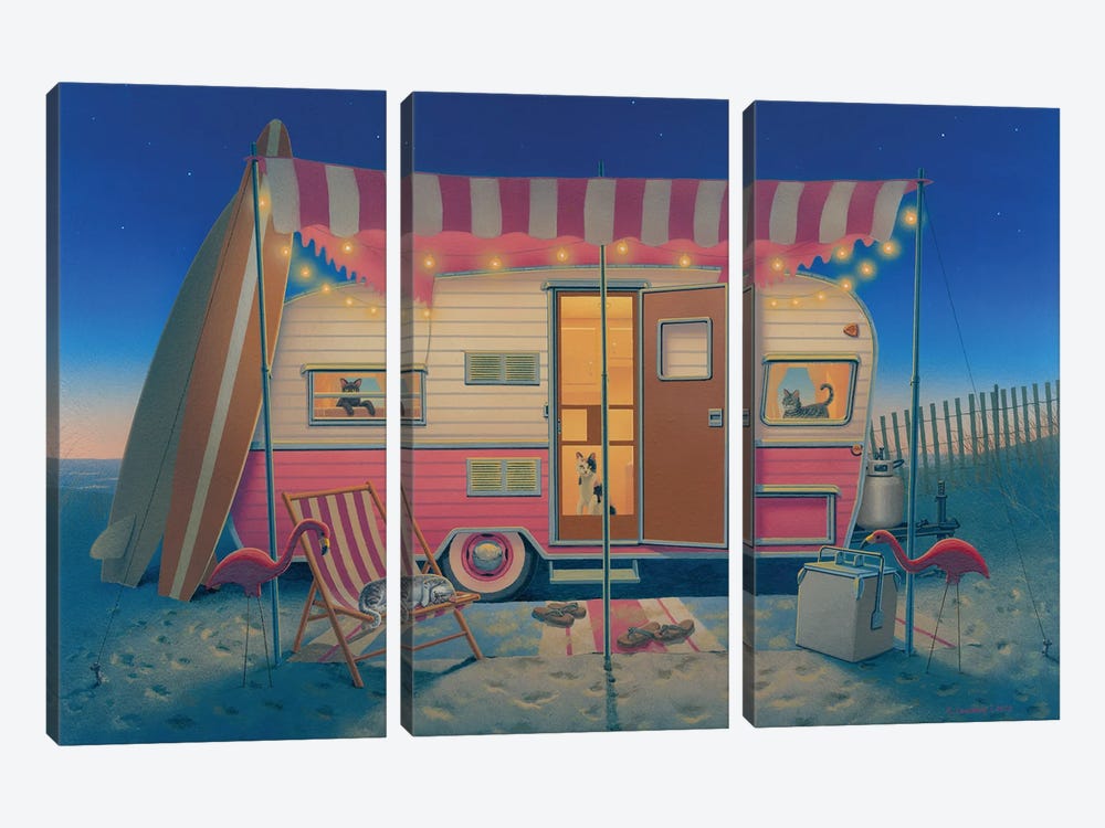Happy Campers by Richard Courtney 3-piece Canvas Art Print
