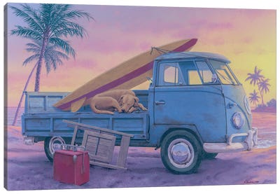 The Beach Boy Canvas Art Print - Surfing Art