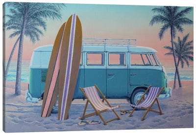 Just The Two Of Us Canvas Art Print - Surfing Art