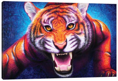 Roaring Tiger Canvas Art Print - Chromatic Kingdom