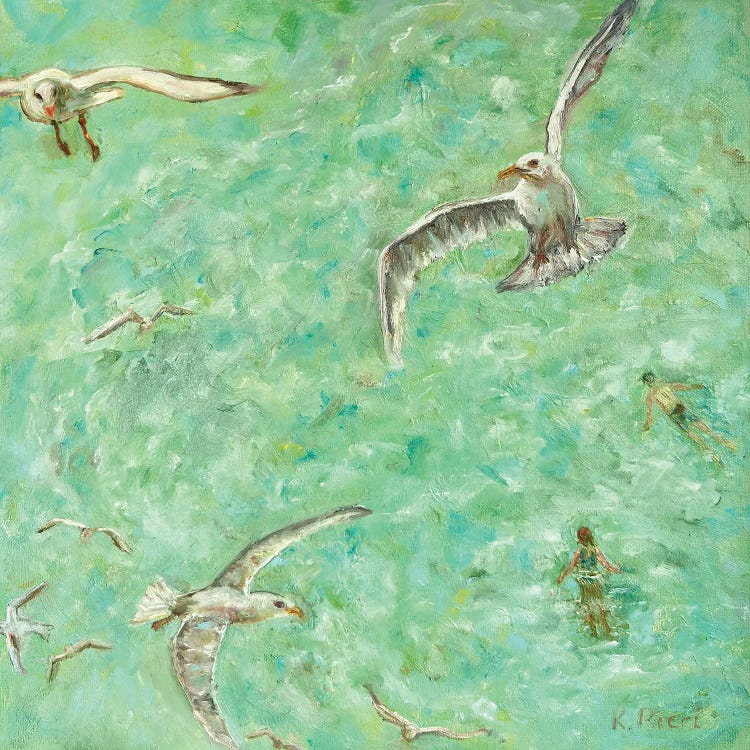 Seagulls And Swimmers