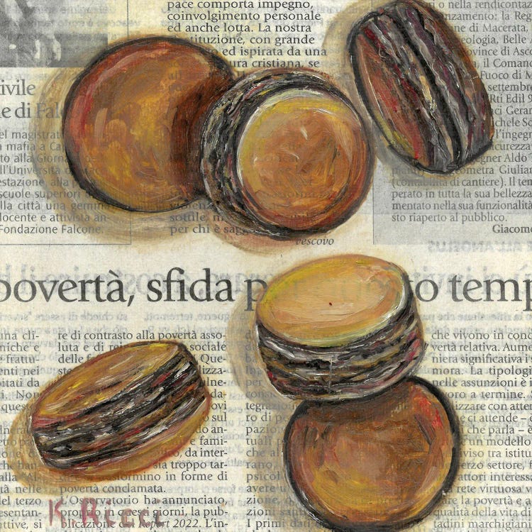 Macarons On Newspaper