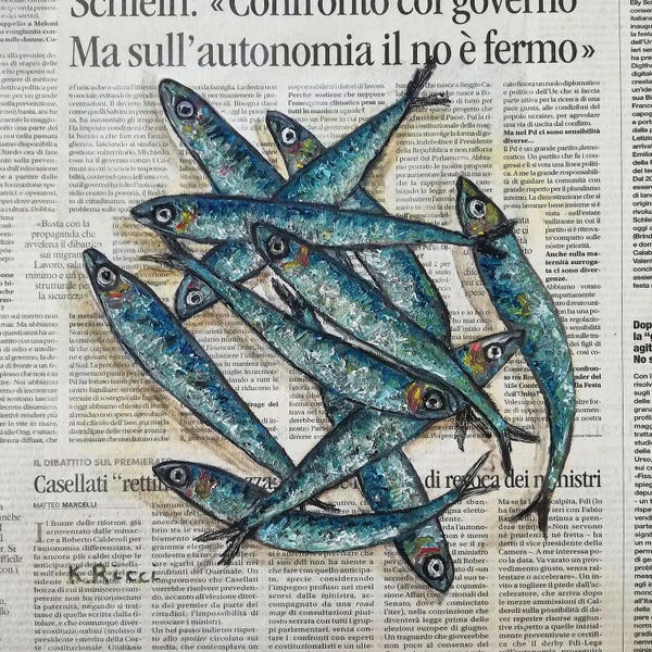 Sardines On Newspaper