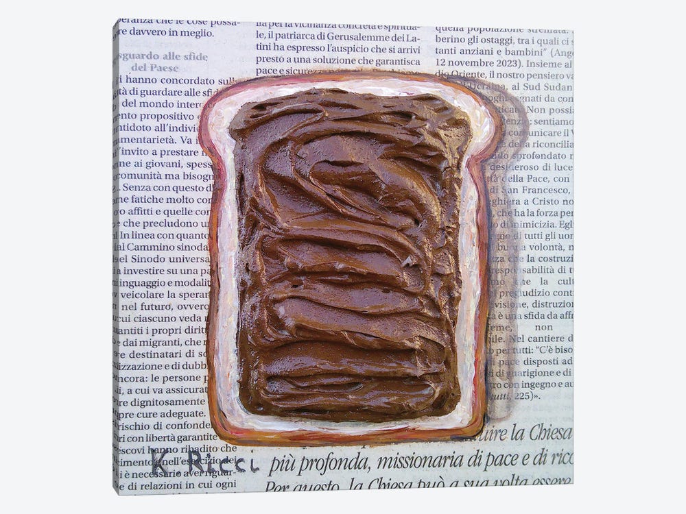 Nutella Toast On Newspaper by Katia Ricci 1-piece Art Print