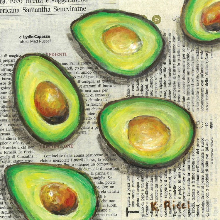 Avocados On Newspaper