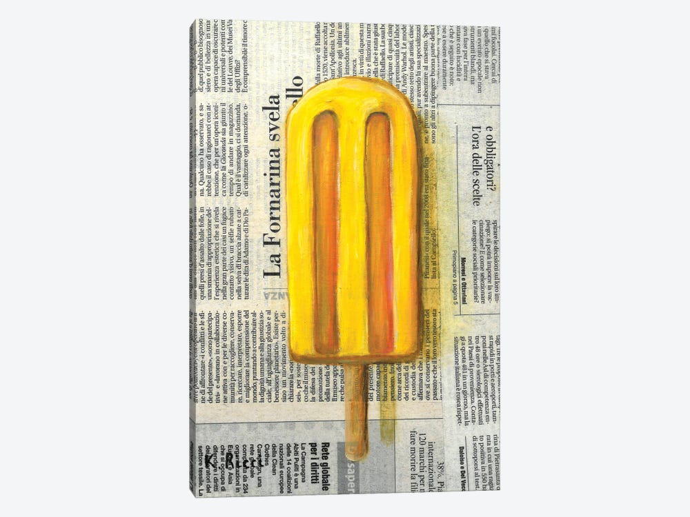 Popsicle On Newspaper by Katia Ricci 1-piece Canvas Art Print