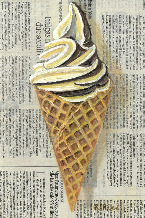 Ice Cream On Newspaper