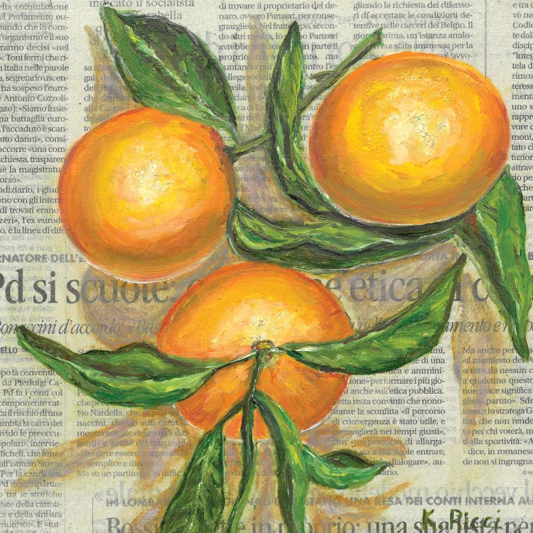 Oranges On Newspaper