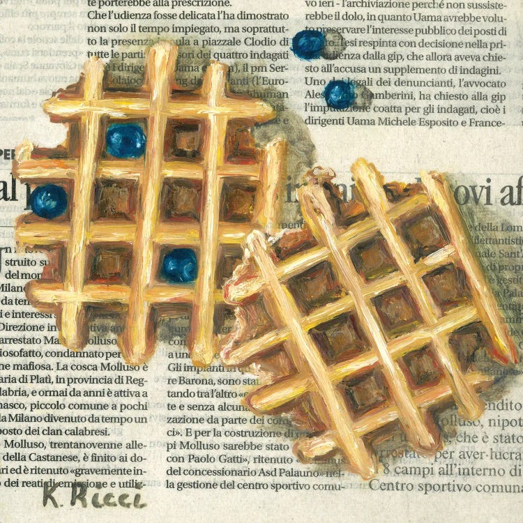 Waffles On Newspaper by Katia Ricci wall art