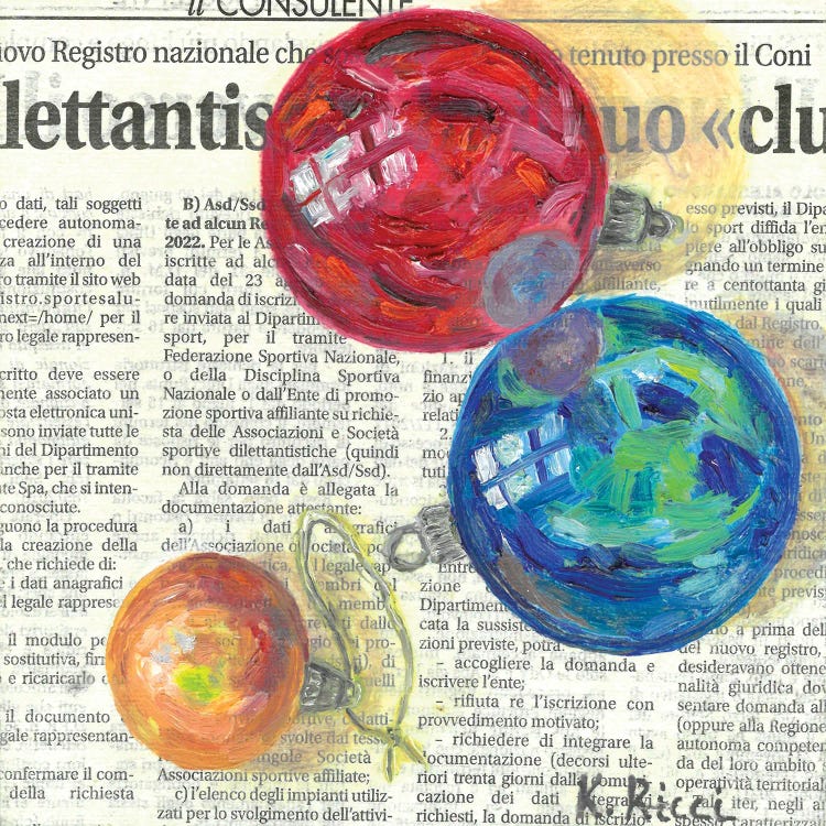 New Year Colored Balls On Newspaper