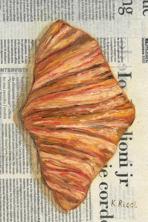 Croissant On Newspaper by Katia Ricci wall art