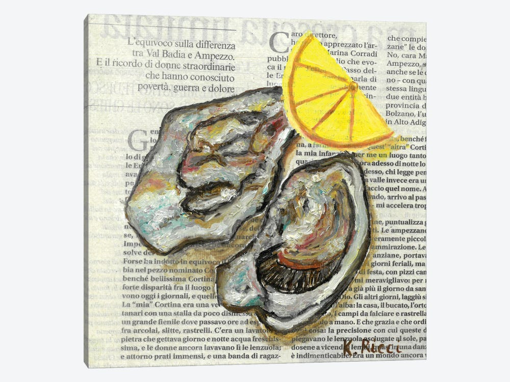 Oysters On Newspaper by Katia Ricci 1-piece Art Print
