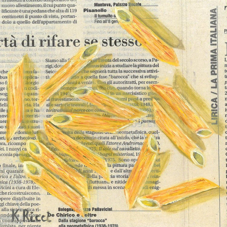 Noodles On Newspaper