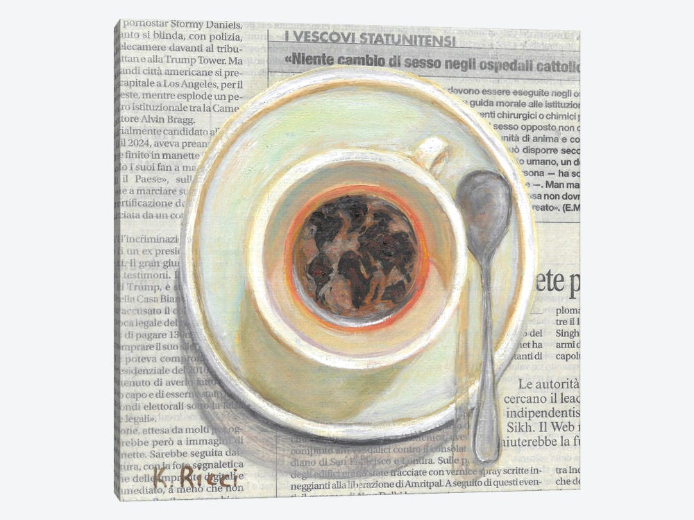 The Whole World In A Coffee Cup by Katia Ricci 1-piece Canvas Wall Art