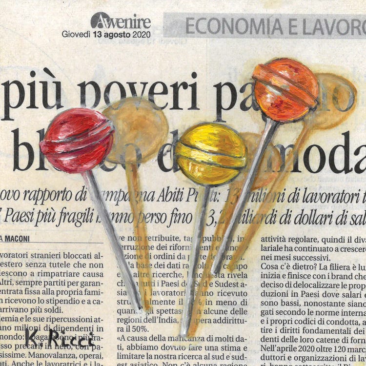 Lollipops On Newspaper