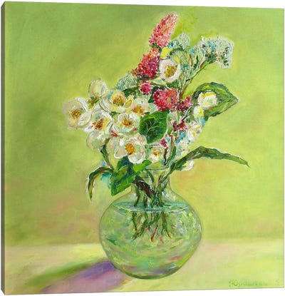 Spring Bouquet Canvas Art Print - Celery