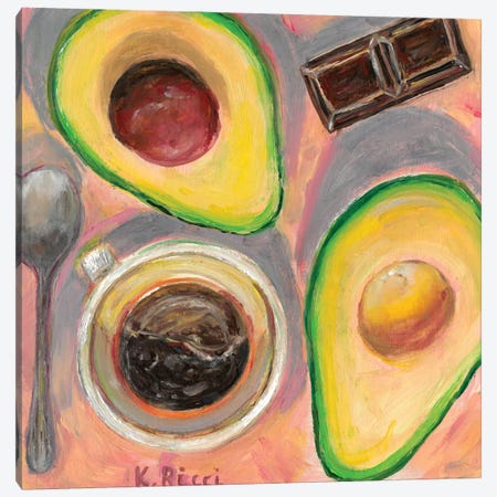 Coffee With Avocado And Chocolate Canvas Print #RCI58} by Katia Ricci Art Print